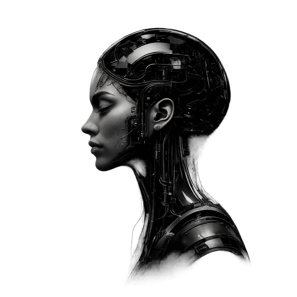 Cybernetic portrait representing Dimisi's intelligent software and AI engineering